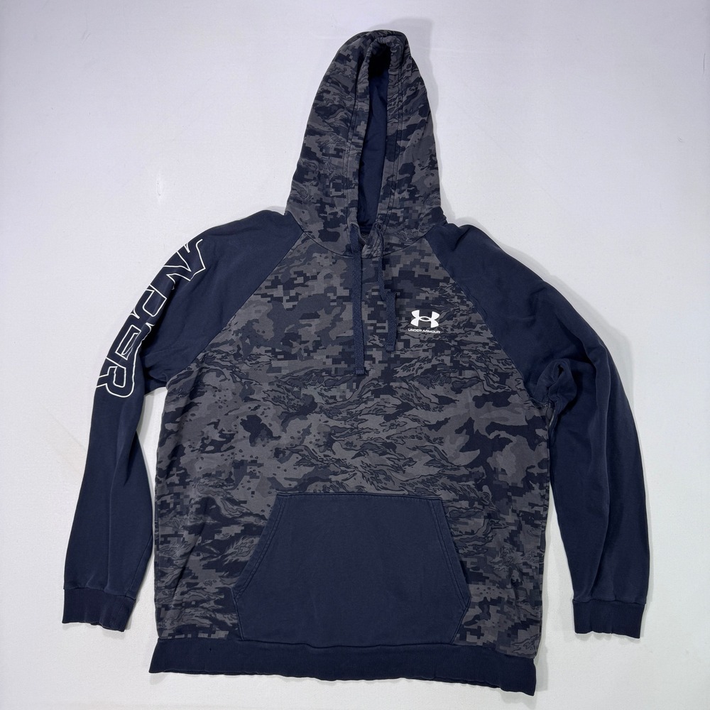 Under Armour Rival Fleece Camo Hoodie Mens XL Gray Digital Camo Outdoor Sports